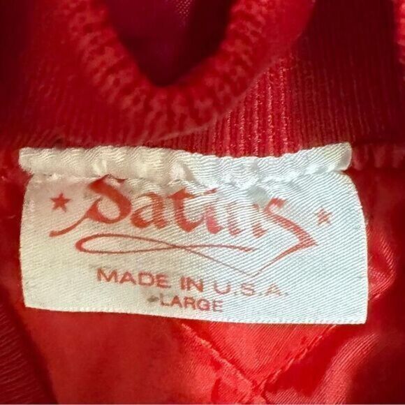 Vintage U.S.M.C. nylon military Bomber Jacket Custom Embroidered Large - Picture 7 of 7